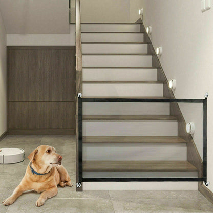 Portable Mesh Pet Safety Gate – Magic Retractable Barrier for Doors & Stairs