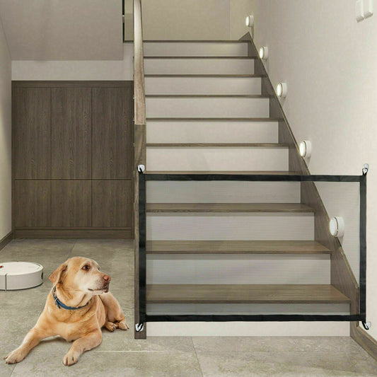 Portable Mesh Pet Safety Gate – Magic Retractable Barrier for Doors & Stairs