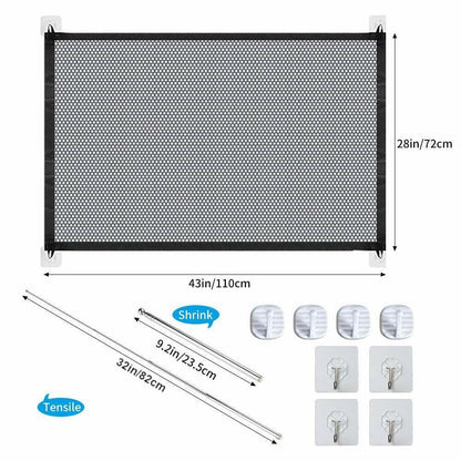 Portable Mesh Pet Safety Gate – Magic Retractable Barrier for Doors & Stairs