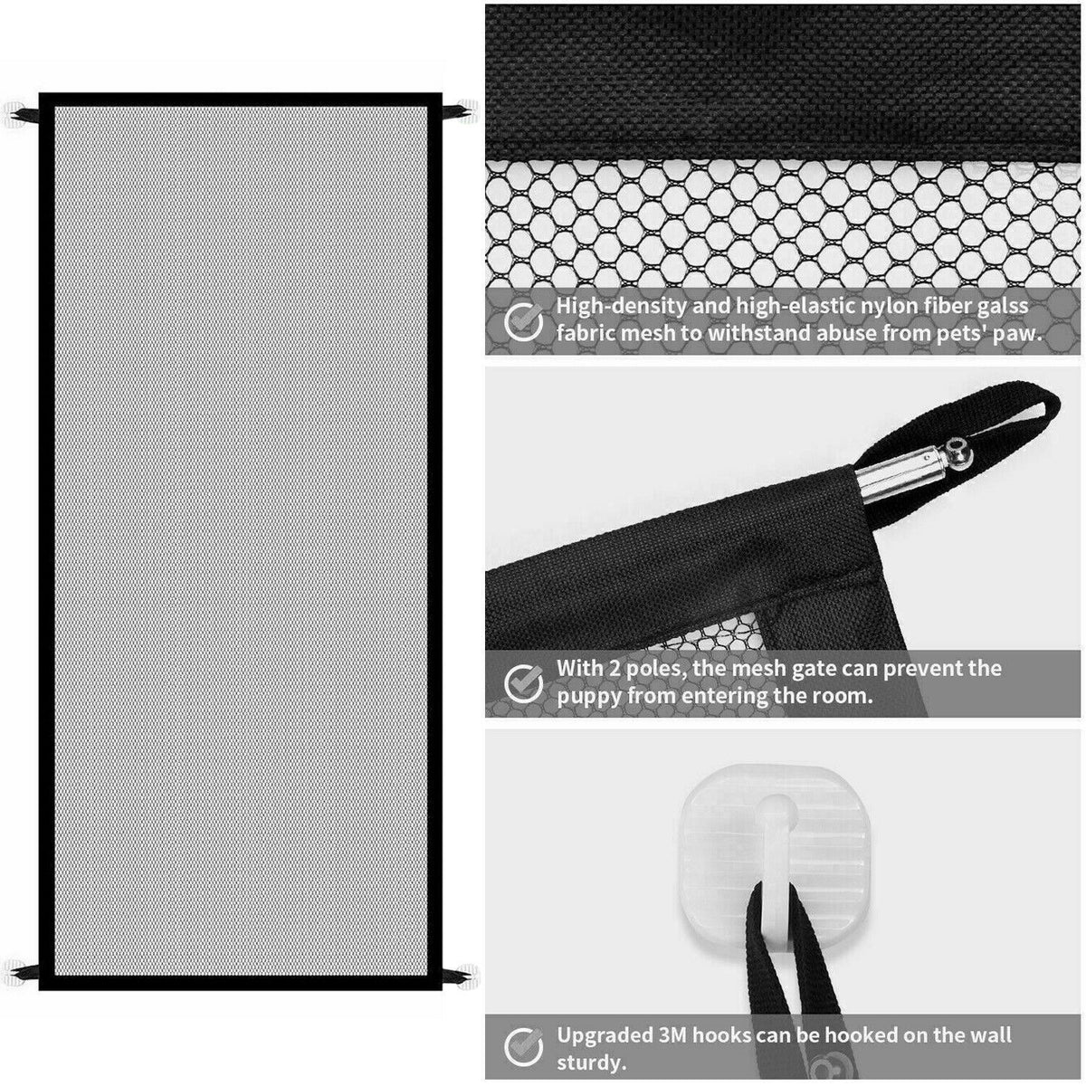 Portable Mesh Pet Safety Gate – Magic Retractable Barrier for Doors & Stairs