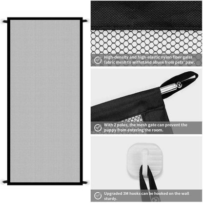 Portable Mesh Pet Safety Gate – Magic Retractable Barrier for Doors & Stairs