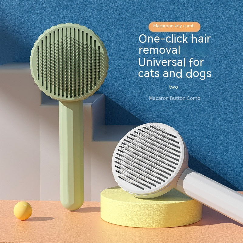 Stainless Steel Pet Grooming Comb & Hair-Removal Brush