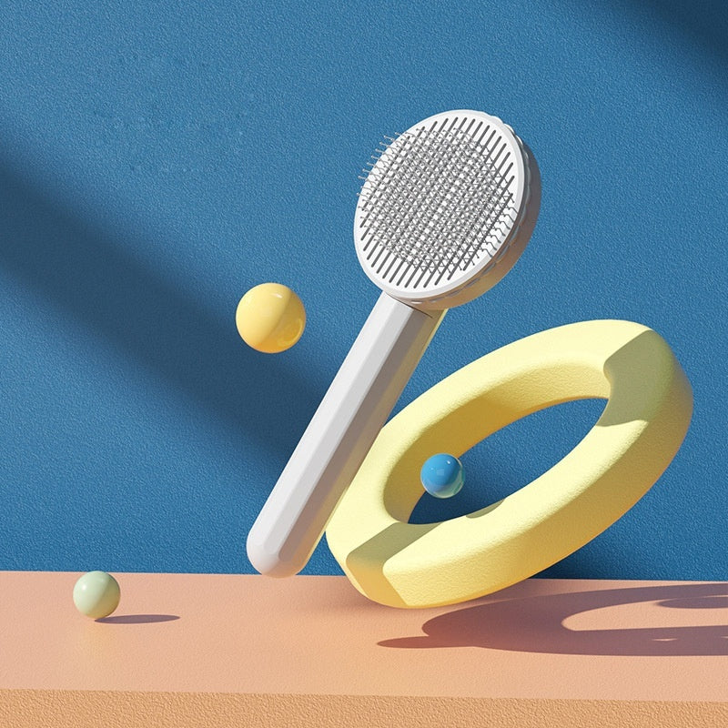 Stainless Steel Pet Grooming Comb & Hair-Removal Brush